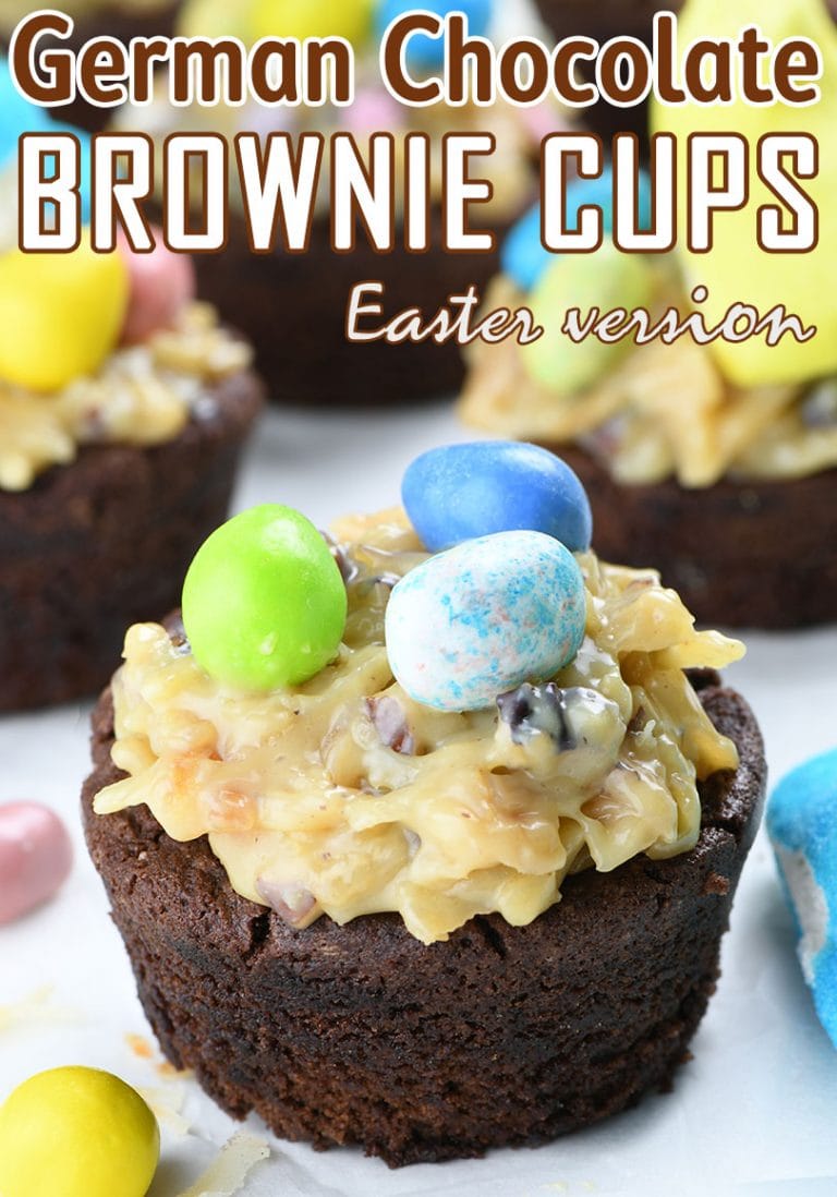 German Chocolate Brownie Easter CupsGerman Chocolate Brownie Easter