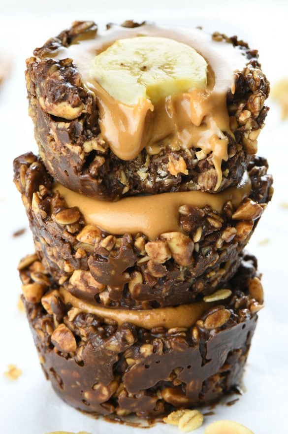Chocolate Granola Cups with Peanut Butter Filling OMG Chocolate Desserts