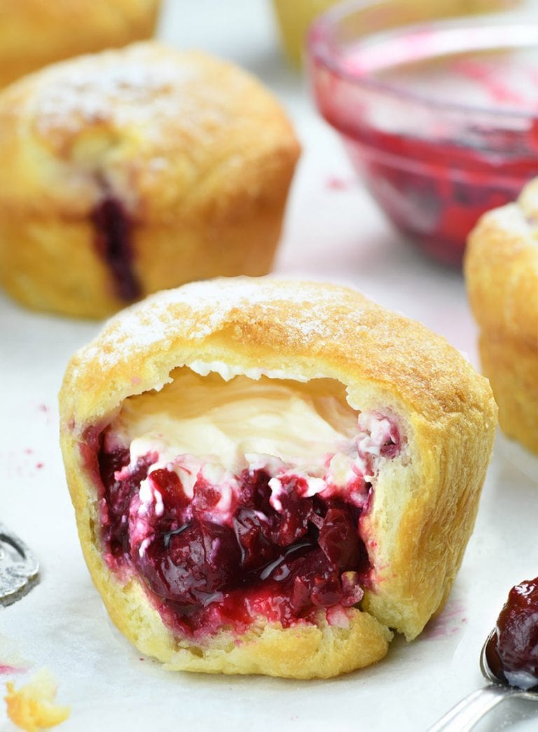Cherry Cheesecake Crescent Muffins OMG Chocolate Desserts