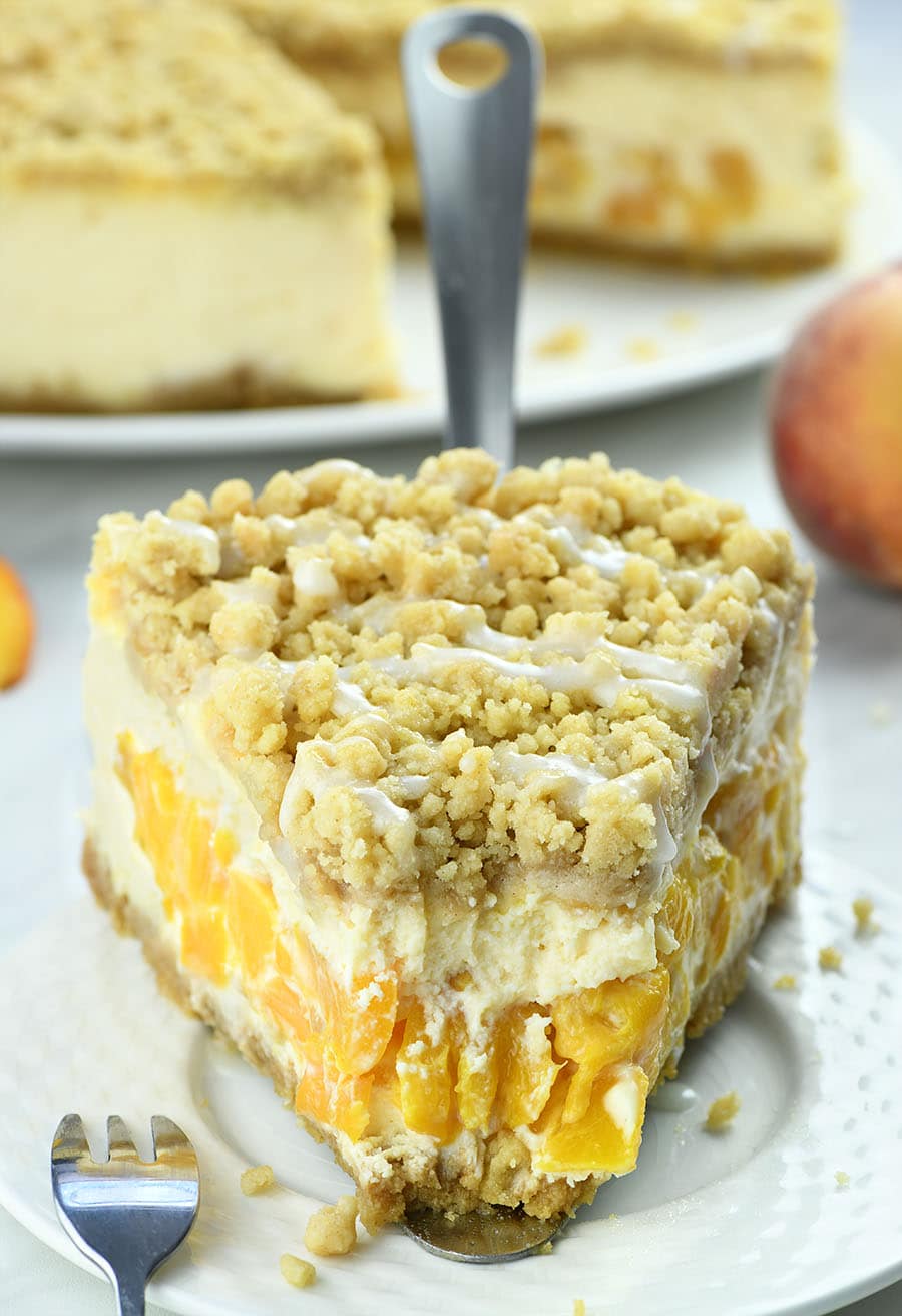 Peach Cheesecake - Sweet and juicy peaches make the perfect match with vanilla cheesecake.