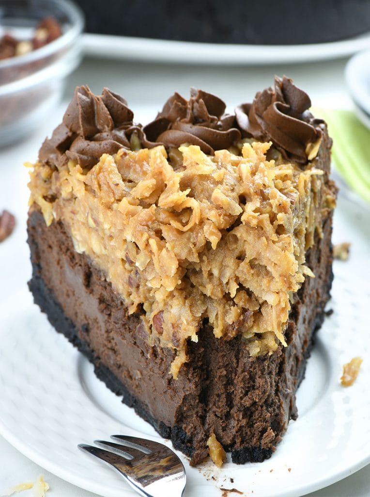 German Chocolate Cheesecake - OMG Chocolate Desserts