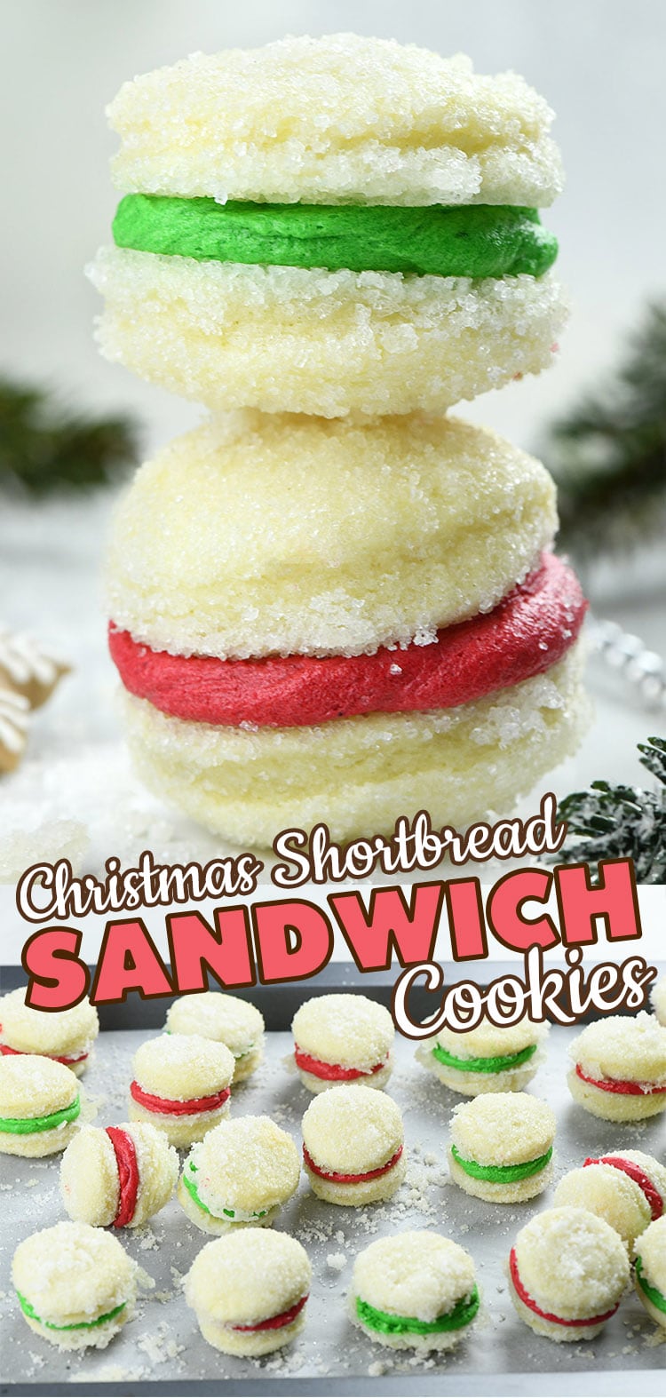 Christmas Shortbread Sandwich Cookies