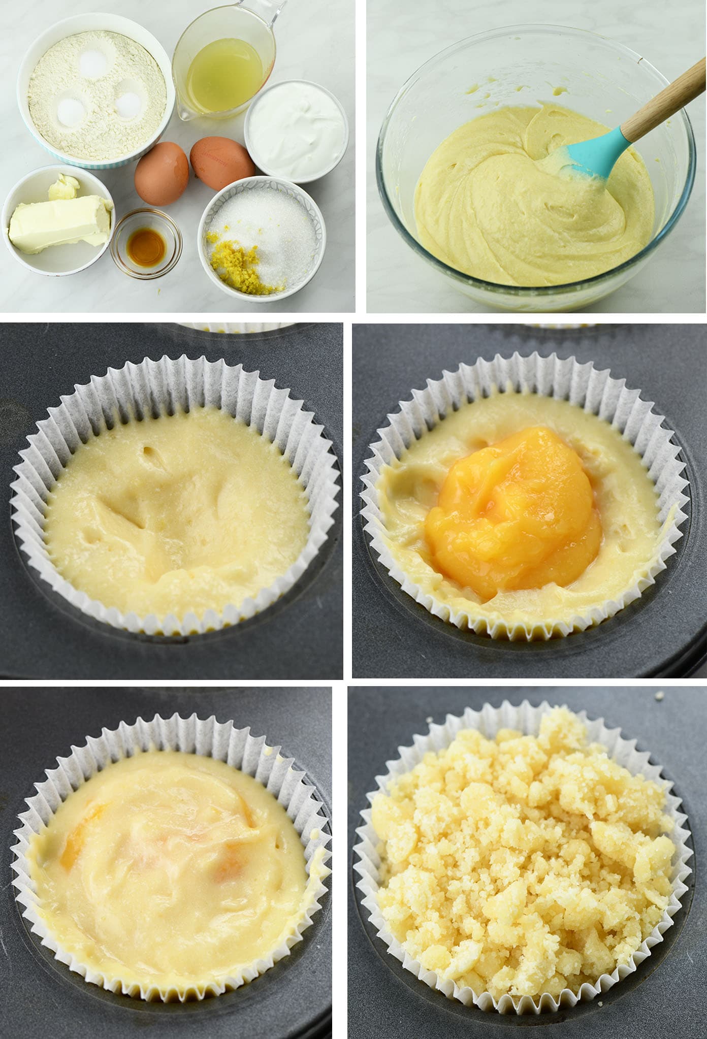 Lemon Curd Muffins step-by-step instructions.