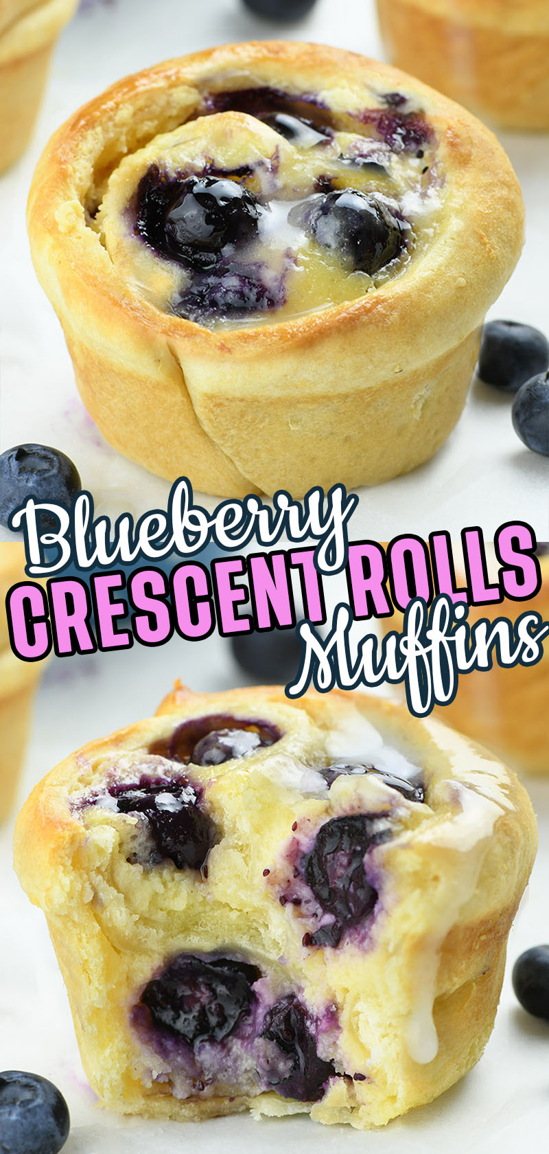 Blueberry Crescent Roll Muffins