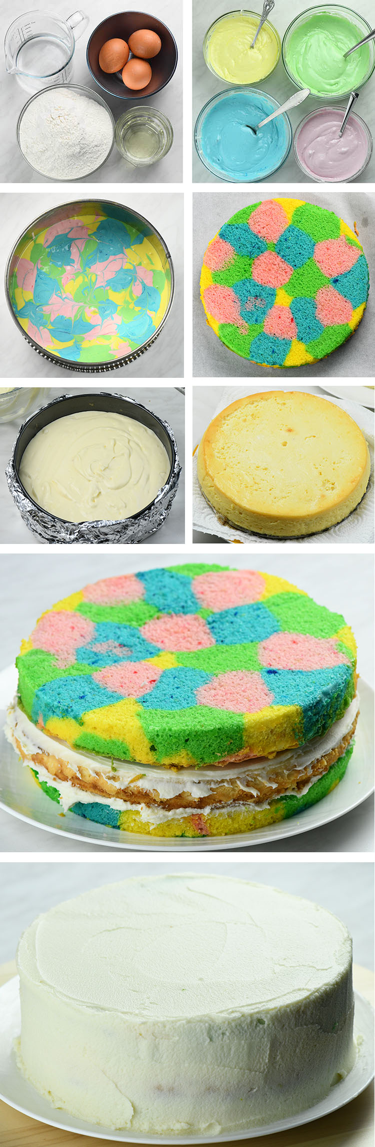 Easter Cheesecake Cake step-by-step instructions.