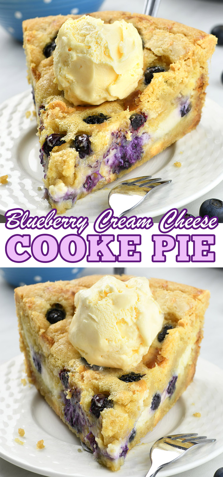 Blueberry Cheesecake Cookie Pie