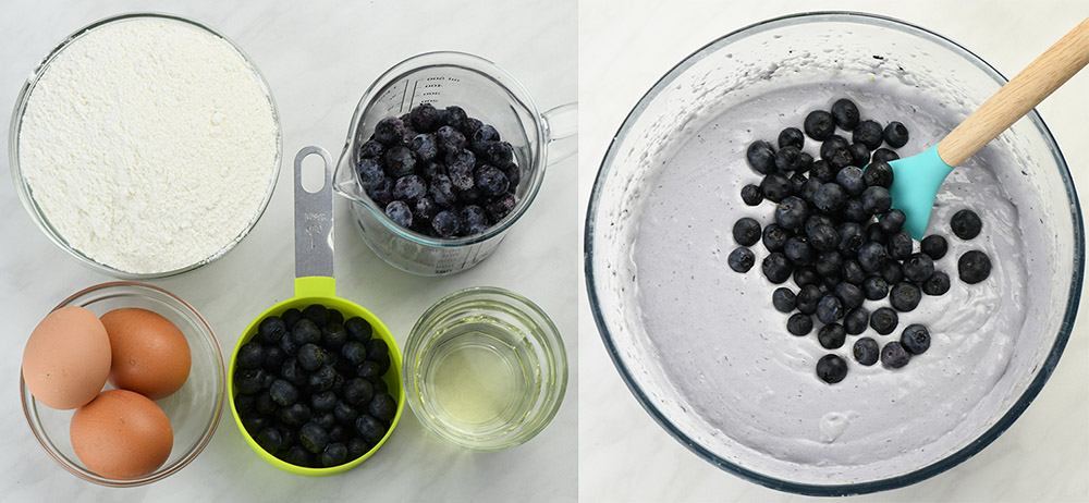 Blueberry cake layer preparation 1