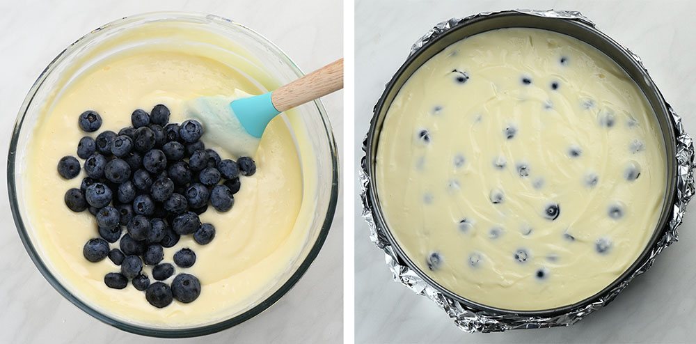 Blueberry cheesecake layer preparation 2