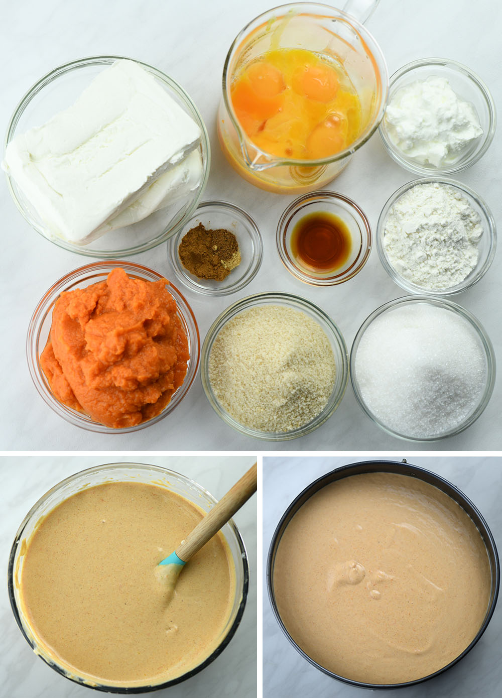 Steps for making Pumpkin Cheesecake Layer.