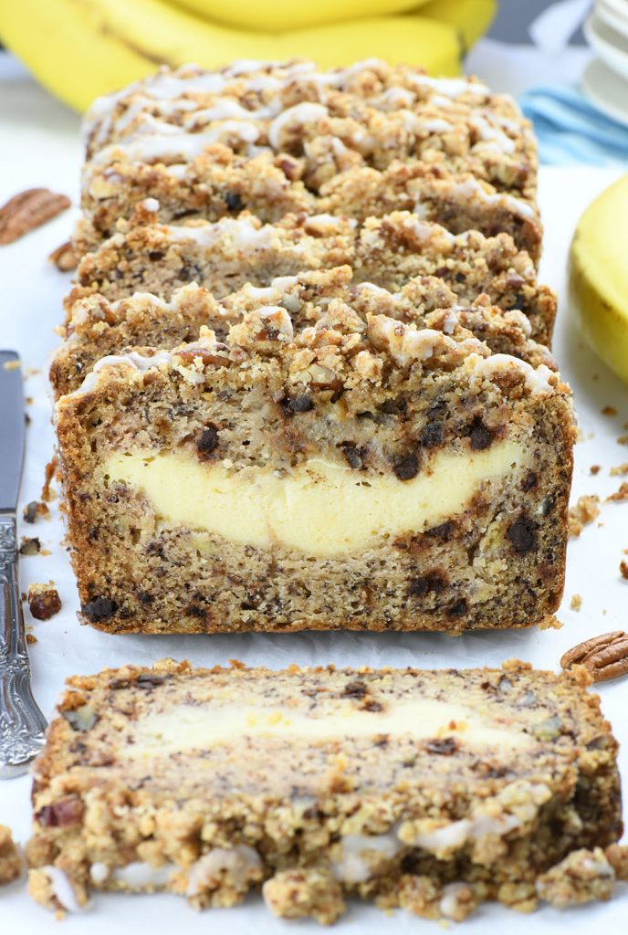 Cream Cheese Banana Bread with Crumb Topping Tastes Like Happy Food