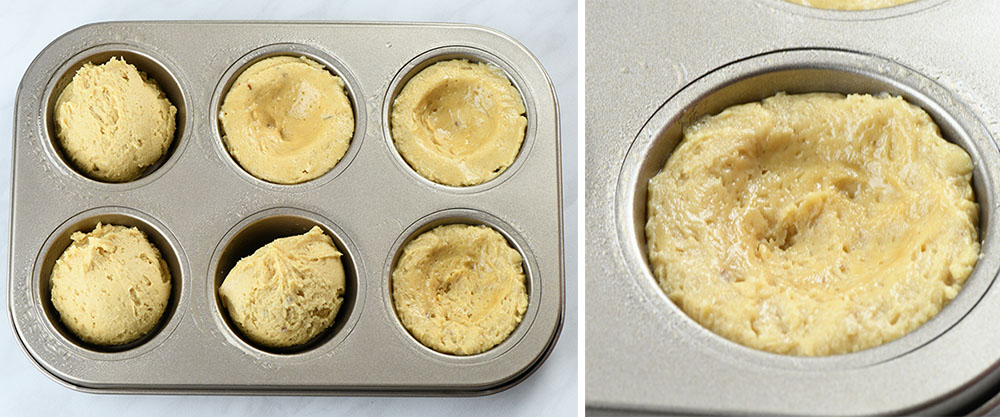 Cookie dough in a cupcakes pan.