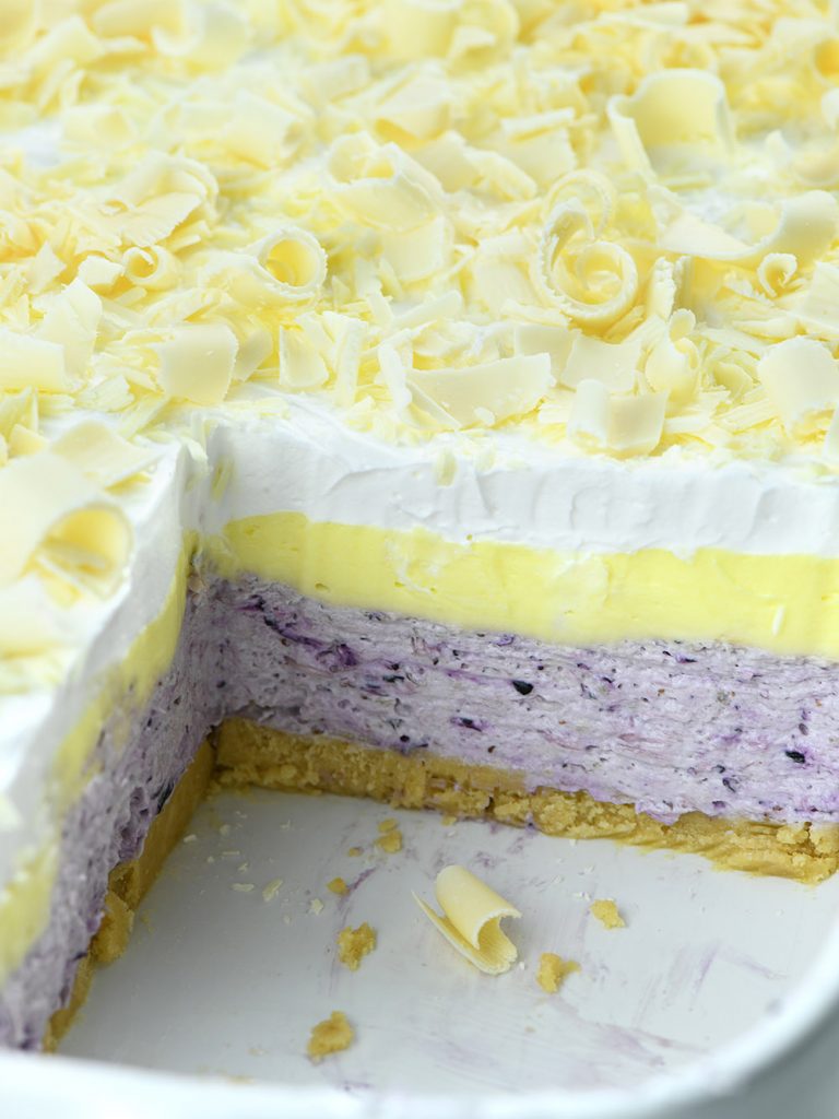 Lemon Blueberry Lasagna-No Bake Cheesecake Layered Dessert Recipe