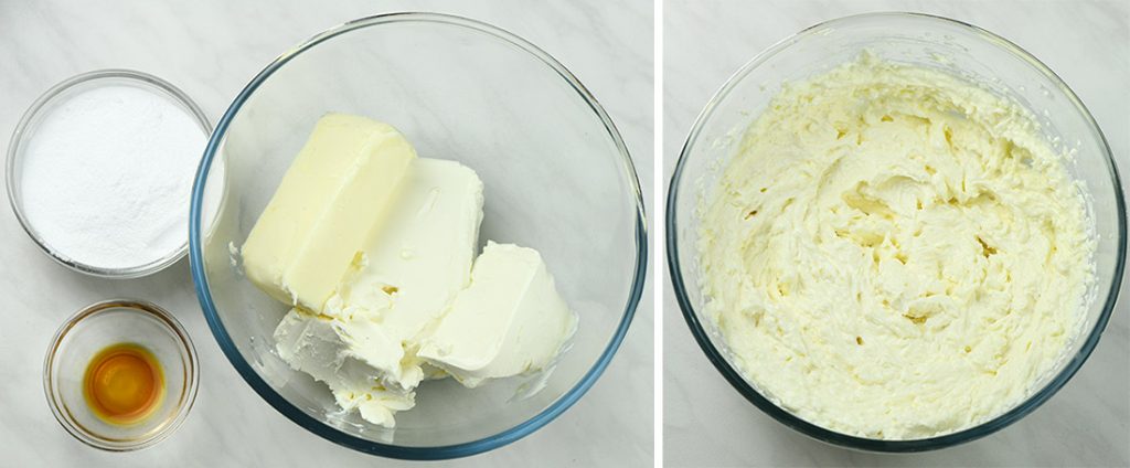 Vanilla Cream Cheese Filling ingredients.