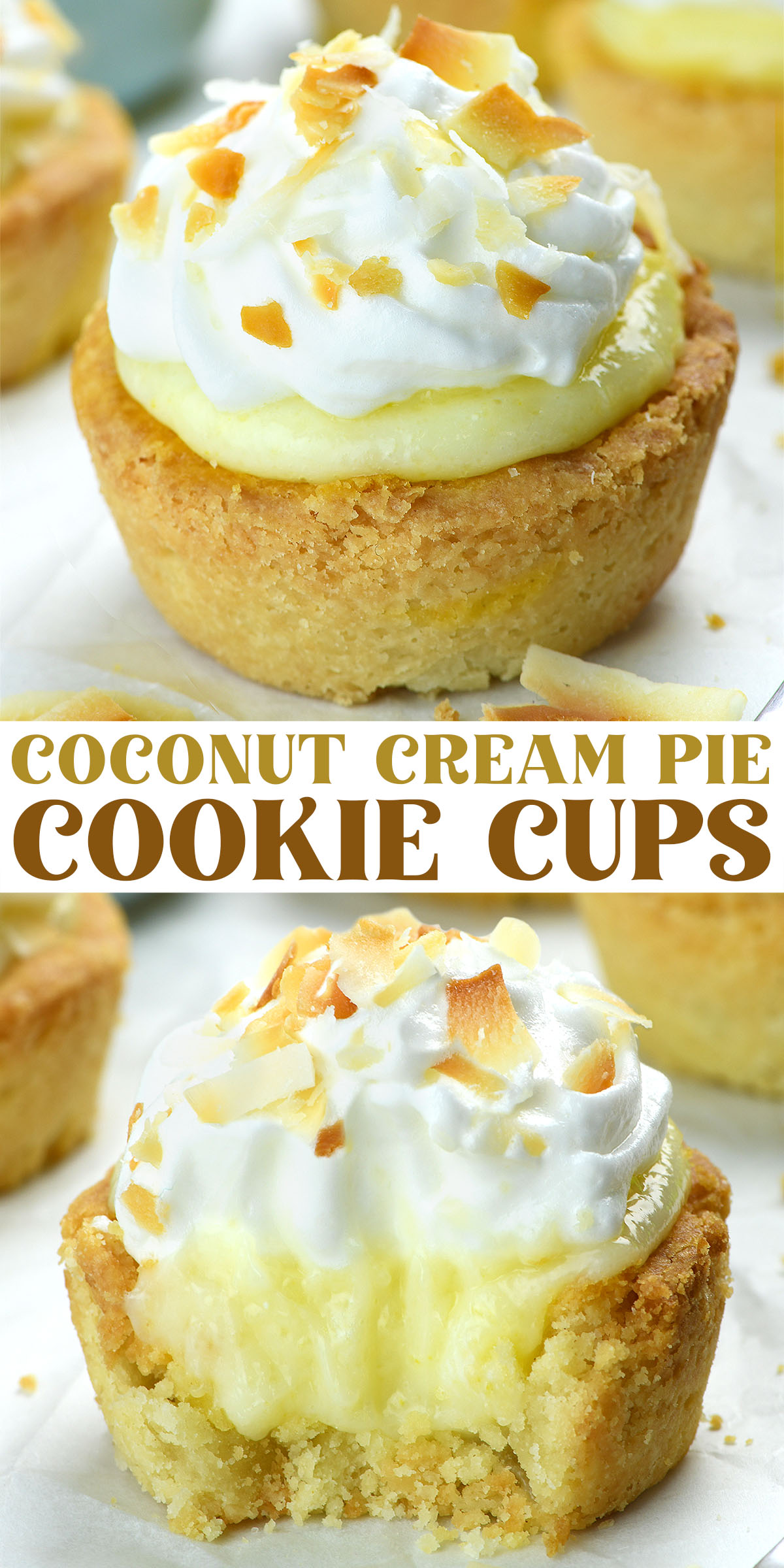 Coconut Cream Pie Cookie Cups - Street Food Spectacle